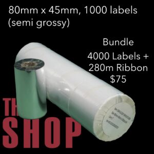 Labels & Ribbon Bundle – 80mm x 45mm Address Labels, Medicine Labels, Delivery Labels